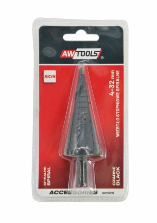 AWTOOLS WIERTŁO STOPNIOWE SPIRALNE/ 4-32mm/ AICrN/ CZARNE