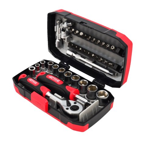 AWTOOLS ZESTAW KLUCZY 38el. 1/4" BLACK LINE