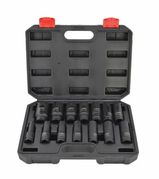 AWTOOLS ZESTAW NASADEK UDAROWYCH 1/2" 14cz.DŁUGIE BLACK LINE10-12-13-14-15-17-18-19-21-22-24-27-30-32mm