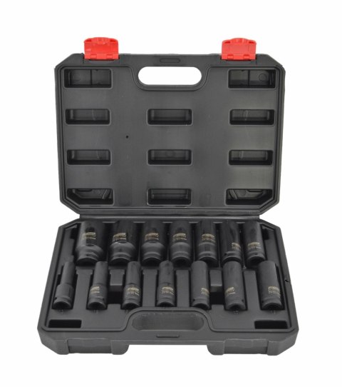 AWTOOLS ZESTAW NASADEK UDAROWYCH 1/2" 14cz.DŁUGIE BLACK LINE10-12-13-14-15-17-18-19-21-22-24-27-30-32mm