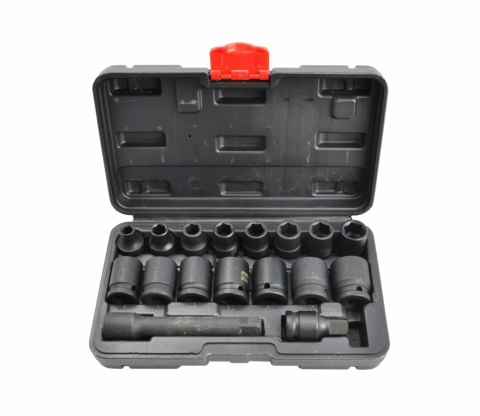 AWTOOLS ZESTAW NASADEK UDAROWYCH 1/2" 15cz./8-24mm/ KRÓTKIE BLACK LINE