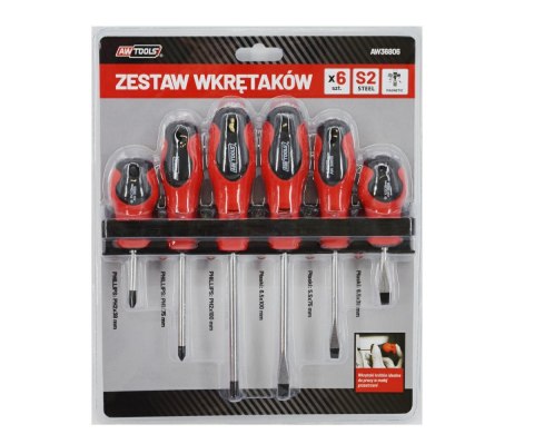AWTOOLS ZESTAW WKRĘTAKÓW BLISTER S2 / 6 szt.NA WIESZAKU
