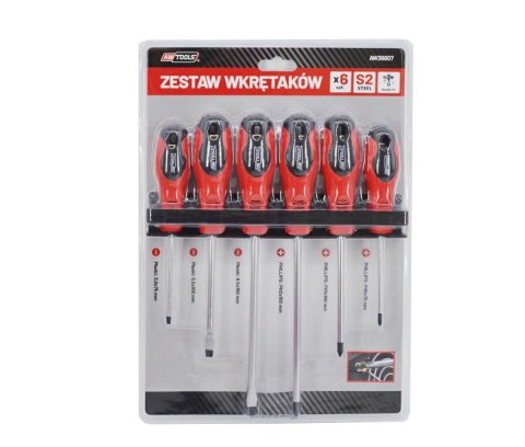 AWTOOLS ZESTAW WKRĘTAKÓW BLISTER S2 / 6szt.NA WIESZAKU