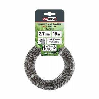 AWTOOLS ŻYŁKA TNĄCA CLASSIC 3,0x15m/ SKRĘCANA KWADRAT Z RDZENIEM