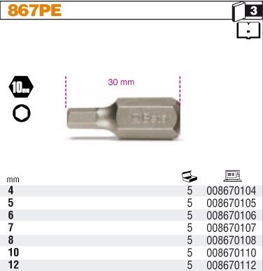 BETA KOŃCÓWKA IMBUS 12x30mm 6-KĄT.10mm ...